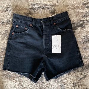 Zara black denim shorts